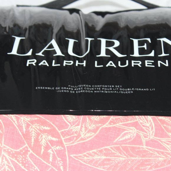 Ralph Lauren ISLA FLORAL PINK Full Queen SLUB COTTON COMFORTER + 2 SHAMS - Picture 3 of 7